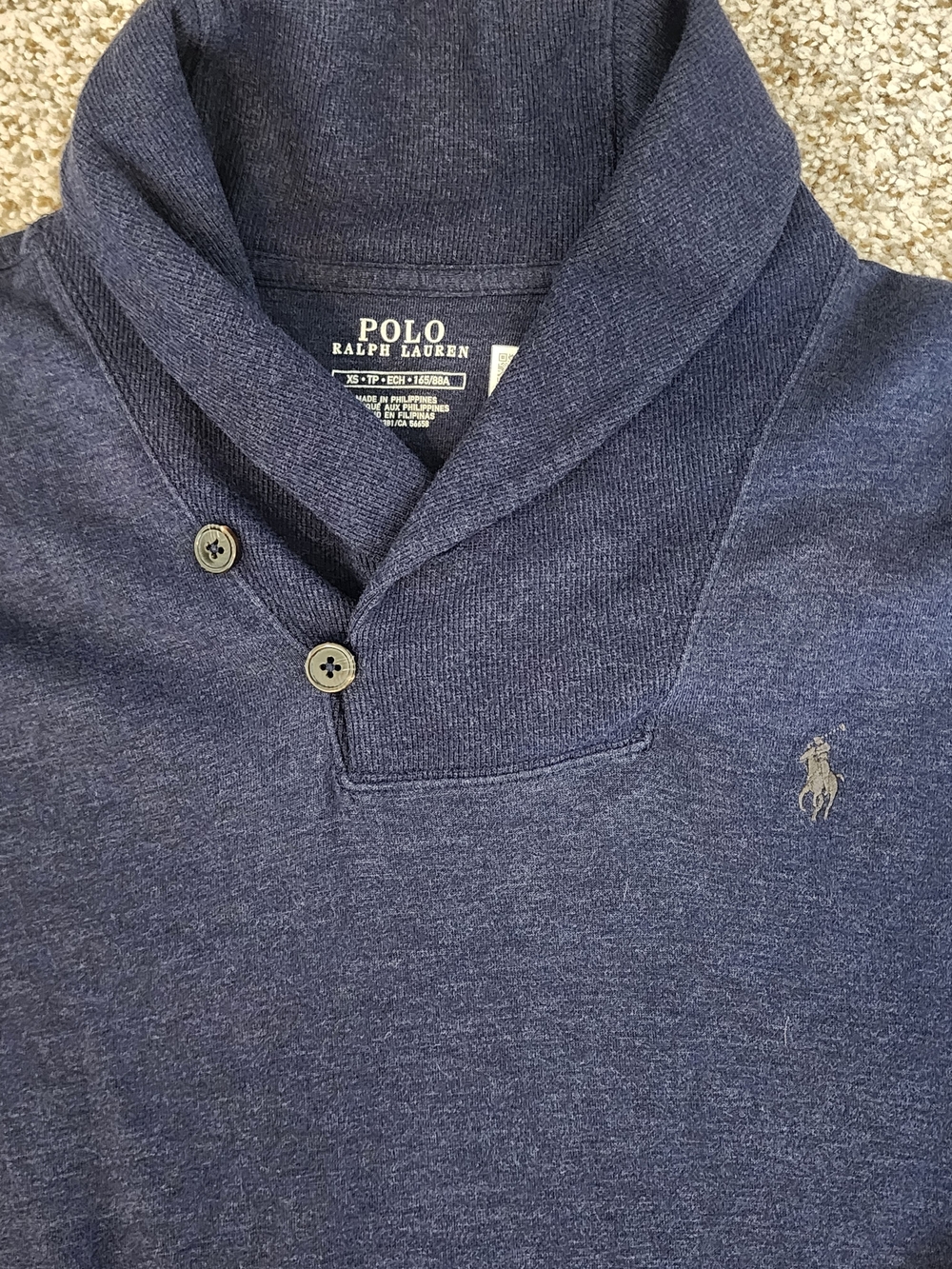 🐎Polo Ralph Lauren Jersey Shawl-Collar Pullove. Y2K QUIET LUXURY Streetwear